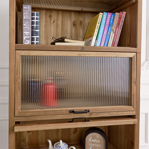 Home Durable Multifunction Solid Wooden <b>Sideboard</b> Glass Door <b>Kitchen</b> Living Room Dining Bedroom Home Bar Hotel Accent Display - Product Image 5
