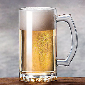 カスタマイズ可能なソリューション、MOQ対応、500ml鉛フリー厚手ガラスビールグラス、頑丈な厚みのあるハンドル付き - Product Image 3