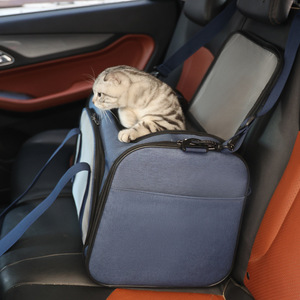Pet Carrier Soft-Sided Oxford Blue For Cats Dogs Travel With <b>Mesh</b> <b>Window</b> And Handle - Product Image 4