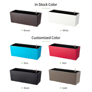 Jardinière rectangulaire moderne en plastique auto-arrosante pour sol et mur, <span class=keywords><strong>avec</strong></span> indicateur de niveau d'<span class=keywords><strong>eau</strong></span> - Product Image 5