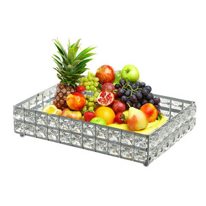 Nordic Light Luxury Iron Crystal Tray Storage <b>Home</b> Decoration Wedding Makeup Supplies Organization - Product Image 5