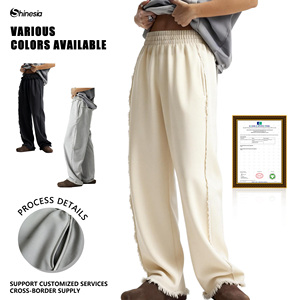 <span class=keywords><strong>Pantaloni</strong></span> da Uomo Casual a Gamba Dritta <span class=keywords><strong>con</strong></span> Orlo Sfilacciato e Vita Elastica <span class=keywords><strong>in</strong></span> Morbido Tessuto a Maglia - Product Image 2