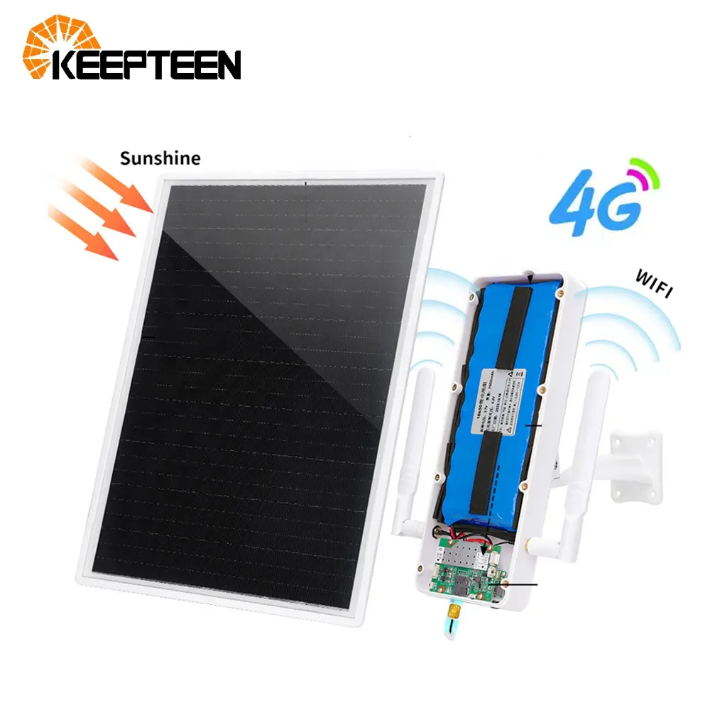 Outdoor waterproof 4G LTE solar wifi router Built-in 18650 battery with SIM card for Courtyard