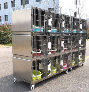 Ветеринарное оборудование: Прочная клетка для больших кошек из нержавеющей стали 304 класса люкс с кнопочной застежкой и 16 дверцами для ветеринарных клиник - Product Image 4