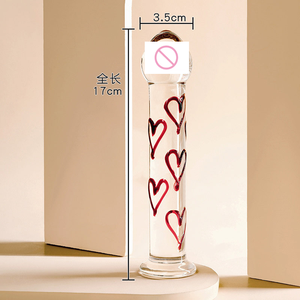 半透明の桃色のハート型ガラス魔法の杖 大人用おもちゃ 男女兼用 - Product Image 2