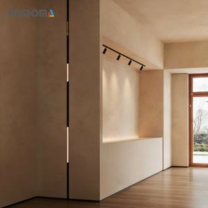 MT4201720 DC48V <span class=keywords><strong>Rail</strong></span> magnétique encastré fin à montage en surface, éclairage <span class=keywords><strong>sur</strong></span> <span class=keywords><strong>rail</strong></span> rond 7W, dimmable, noir/blanc, profil 30mm, moderne, haute performance - Product Image 1