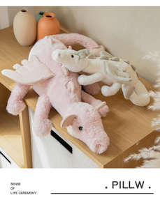 Peluche Drago Nero Serie Sky <span class=keywords><strong>Dragon</strong></span> di Jc Net Red, Drago Sdraiato, Giocattolo Antistress, Cuscino Grande Super Morbido - Product Image 6