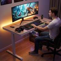 Bureau électrique réglable en hauteur AOR en acier inoxydable, design moderne, avec gestion des câbles intégrée, table d'ordinateur de bureau, vente directe usine
