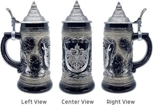 Essence Europe 0,6 litros OktoberfestHaus alemán Adler (águila) Stein <span class=keywords><strong>cerveza</strong></span> taza carbón negro cerámica Metal para vino - Product Image 4