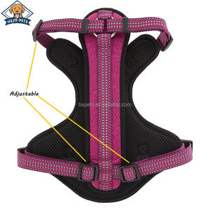 反射ポケットドッグハーネスコンフォートセーフチョークフリー調節可能ノープルドッグハーネス、小型中型および大型犬用ハンドル付き - Product Image 1