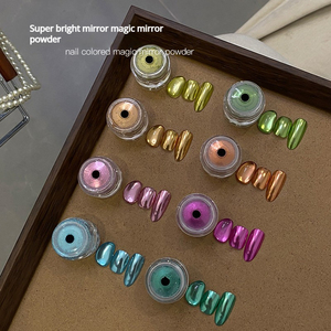 Poudre à ongles effet miroir super brillante, pigment chromé or, vert, argent, rose, poudre à frotter pour décoration d'ongles, en vrac - Product Image 3