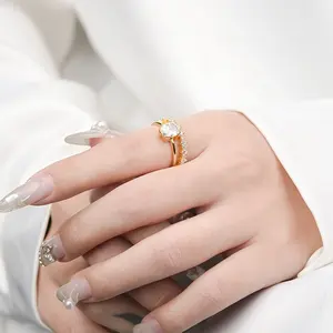 1 Trendy 2 carat mossanite anel ouro branco cheio de jóias 925 sterling sliver moissanite anel oval para casamento noivado
