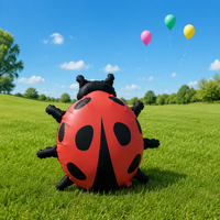 Ballon Coccinelle en Aluminium pour Pique-nique en Plein Air et Fête d'Anniversaire en Intérieur, Décoration de Fête, Ballon en Aluminium Cartoon Tridimensionnel