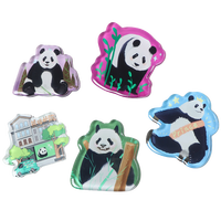 Aimant de réfrigérateur en acrylique personnalisé pour Noël, aimant de réfrigérateur mignon en forme de panda, souvenir, fabricant en gros, cadeau promotionnel