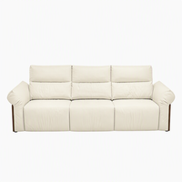 Ensemble de canapés sectionnels modernes en cuir, inclinables et extensibles, avec assise convertible et rembourrage capitonné en éponge, pour appartements et hôtels