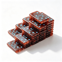 Jeu de dominos en acrylique monocouche personnalisé, dominos professionnels, blocs double six effet écaille de tortue pour jeu de hasard classique