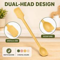Spatule-cuillère en silicone double face 2-en-1 réutilisable pour crème cosmétique, confiture, miel et maquillage