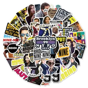 50 autocollants Brooklyn 99 <span class=keywords><strong>Police</strong></span> America <span class=keywords><strong>Film</strong></span> Movies pour bricolage <span class=keywords><strong>sur</strong></span> table, bouteille, carnet, skateboard, bagages, ordinateur portable - Product Image 1