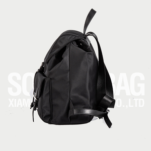 Soochicdress Ba lô nylon màu đen không thấm nước cỡ trung bình với dây đeo vai có thể điều chỉnh và ngăn chính dây rút - Product Image 3