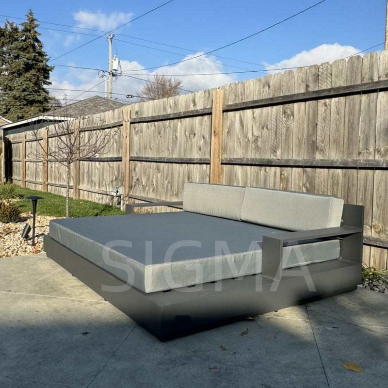 Sigma Hot sale Sun Lounger Garden Pool Side Aluminum Frame Lounge Bed Outdoor furniture set Chaise Daybed