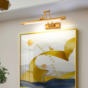 Lámpara LED de color latón para baño, iluminación ajustable para espejo de hotel, luces para baño, lámpara de pared interior para cuadros. - Product Image 2