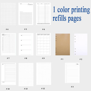 A5 #10 Cornell note 6 Carpeta de anillas Papel de recarga de cuaderno en espiral-Planificador diario semanal mensual Cuadrícula Línea de puntos Papel en blanco 100g - Product Image 4