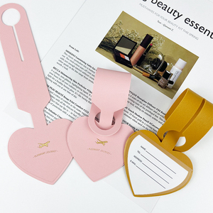 Etiqueta de equipaje de viaje con forma de corazón, etiqueta bonita de cuero PU para maleta, etiqueta de embarque, accesorios de viaje, Dropshipping - Product Image 1