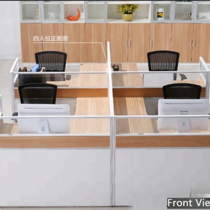 Customize Office Partition Extrusions Aluminum Profiles Office Furniture Cubicle Workstation <b>Desk</b> 8 Person Workstations - Product Image 4