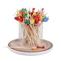 Cure-dents en bambou jetables, bâtonnets de fruits pour apéritifs, Sandwich, Burger, BBQ, brochettes de fête
