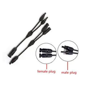 Male Femail 2 in 1 Y Branch High Quality Customized 15cm Cable Assembly with 6mm Main Cable 4mm Solar Cable Connectors