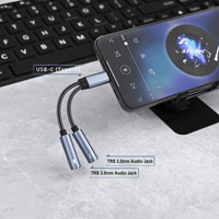 Adaptador de Audio USB C a Doble 3.5mm, Cable Divisor de Micrófono y Auriculares con Chip DAC AB136D para Teléfonos y Tabletas Tipo C