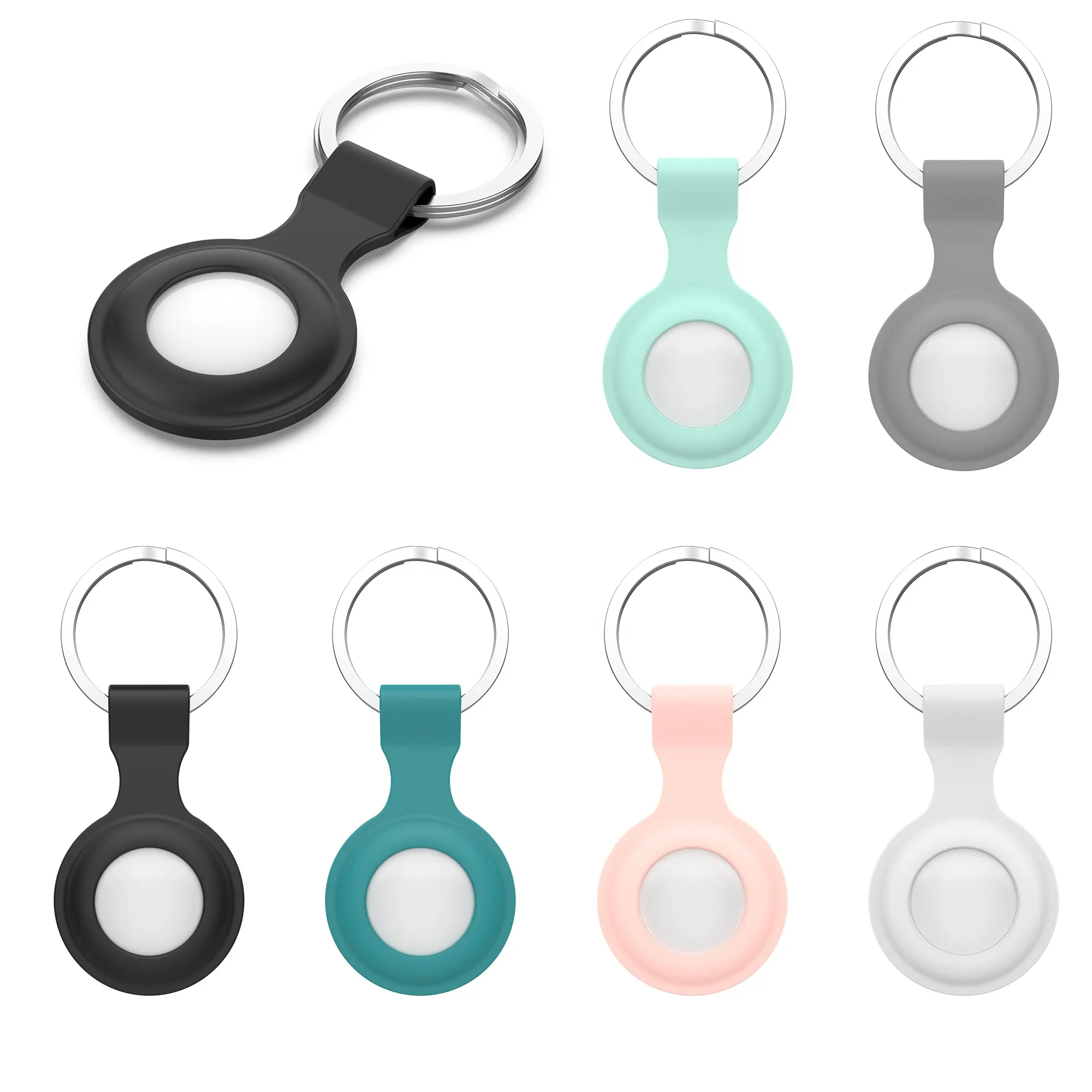 2021 New Shock-proof Locator Tracker Key Chain Rubber Protective Cover for Apple Airtags Silicone case