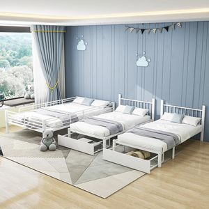 <span class=keywords><strong>Lit</strong></span> <span class=keywords><strong>mezzanine</strong></span> moderne en métal pour 3 personnes, 2 tiroirs, échelle de sécurité, espace de rangement, blanc (90/140-200cm) pour garçons <span class=keywords><strong>et</strong></span> filles (sans matelas) - Product Image 6
