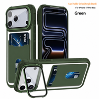 Coque de téléphone antichoc avec support d'appareil photo et porte-cartes doux au toucher, vente en gros, pour iPhone 18 17 16 15 Pro Max