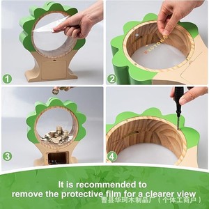 Hucha de madera con ventana transparente de acrílico, caja de dinero de escritorio para niños, regalo, almacenamiento - Product Image 4