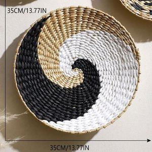 Décoration d'intérieur espagnole Plateau en jonc <span class=keywords><strong>de</strong></span> mer Art moderne mural pour maison Grand panier plat Chambre à coucher confortable Décoration provinciale française - Product Image 5