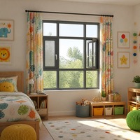 Juego completo de ventanas abatibles HUACAI, suministro de fábrica, kit de ventanas y puertas, ventana abatible para casa nueva
