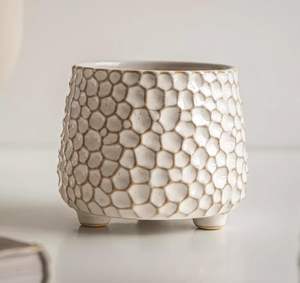 Maceta Rústica de Cerámica Esmaltada de 4 Pulgadas con Orificio de Drenaje, Duradera y Ecológica para Suculentas y Cactus, Estilo Rústico para Interiores/Exteriores - Product Image 1