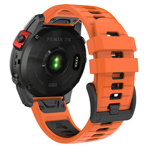 Bracelet de montre en silicone souple pour <span class=keywords><strong>Garmin</strong></span> <span class=keywords><strong>Fenix</strong></span> 8 7 7Pro 6 <span class=keywords><strong>6Pro</strong></span> 5 22mm 26mm, bracelet sport à libération rapide, durable, étanche - Product Image 2