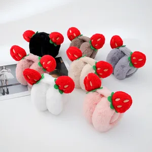 Grosir Pabrik desain kartun hewan cantik earmuff anak perempuan penutup telinga berbulu musim dingin hangat earmuff untuk anak-anak