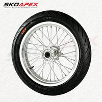 Ensemble de pneus CST S1 Supermoto 17 pouces pour Surron Light Bee LBX, moyeu CNC argenté, pièces de conversion pour moto électrique tout-terrain et course sur route
