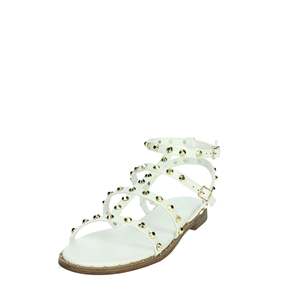 Sandali da Bambina Patrizia Pepe J3717.27 Bianchi con Cinturini Dorati, Modello Piatto per l'Estate - Product Image 6
