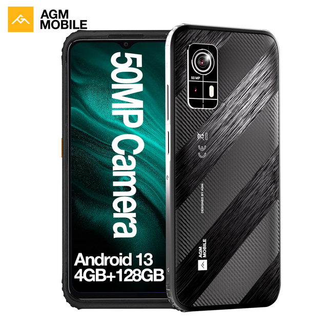AGM H6 Lite 8GB(4+4)+128GB Ultra-slim Rugged Android 13 4900mAh Octa Core 50MP Camera Smartphone Rugged Phone