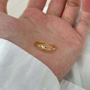 Dylam Geometric Simplicity Design 18K Gold Rhodium Plated 925 <b>Silver</b> Open <b>Adjustable</b> Heart Love <b>Rings</b> for Women Jewelry - Product Image 5