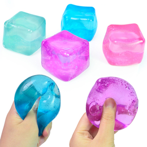 Jouets sensoriels à presser transparents, jouets anti-stress moelleux, cubes de glace colorés amusants pour enfants - Product Image 5