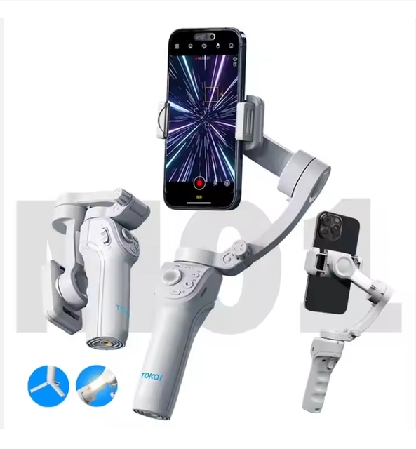 2025 M01 Handheld AI Intelligent 3 for Axis Gimbal Stabilizer Anti-Shaking Live Streaming Tripod Face Mobile Phones 360 Degree