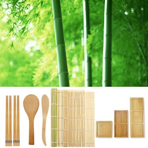 Juego de utensilios de bambú para <span class=keywords><strong>Sushi</strong></span>, Set antiadherente para hacer <span class=keywords><strong>Sushi</strong></span>, 2 esteras enrollables para salsa, plato, palillos, <span class=keywords><strong>12</strong></span> piezas - Product Image 3