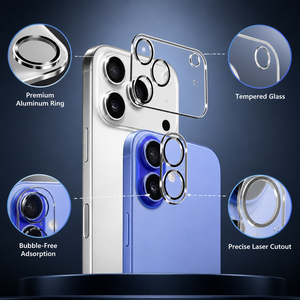 Protection d'objectif d'appareil <span class=keywords><strong>photo</strong></span> HD anti-rayures complète en verre trempé pour <span class=keywords><strong>iPhone</strong></span> <span class=keywords><strong>14</strong></span> 15 Plus 16 17 18 Pro Max - Product Image 3