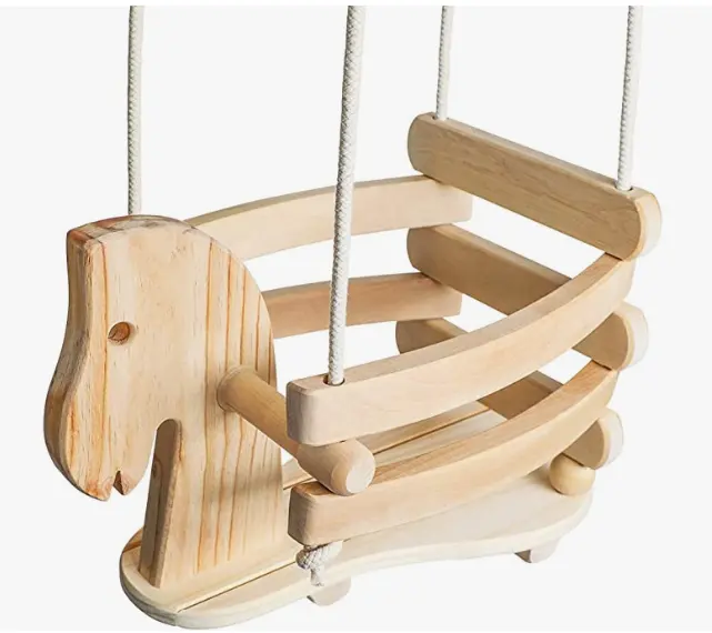 custom Wooden Horse Swing Hanging Indoor Swing for KidsToddler Baby Swing for Indoor Playground or Outdoor Play