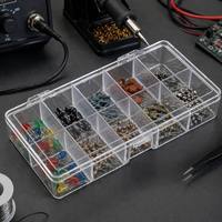 Boîte de rangement en plastique PS transparente de haute qualité à 10 compartiments pour bijoux, perles, boucles d'oreilles, pièces de quincaillerie, organisateur d'artisanat, vente en gros